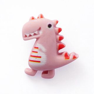 Dino Shank Button [  Ø20 mm ] – pink/red, 