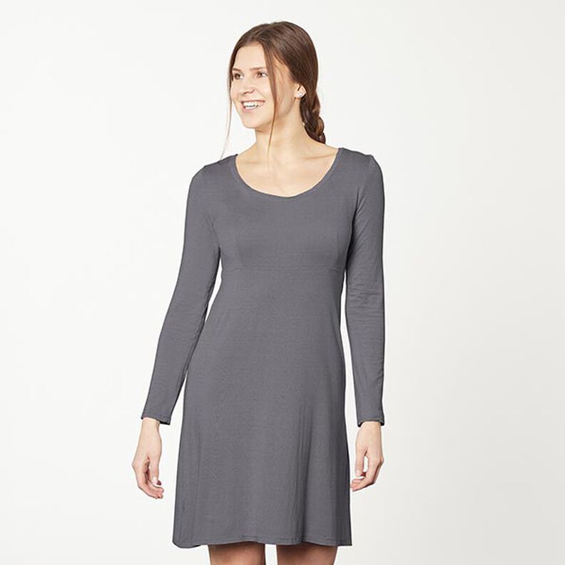 Medium Cotton Jersey Plain – blue-black,  image number 6