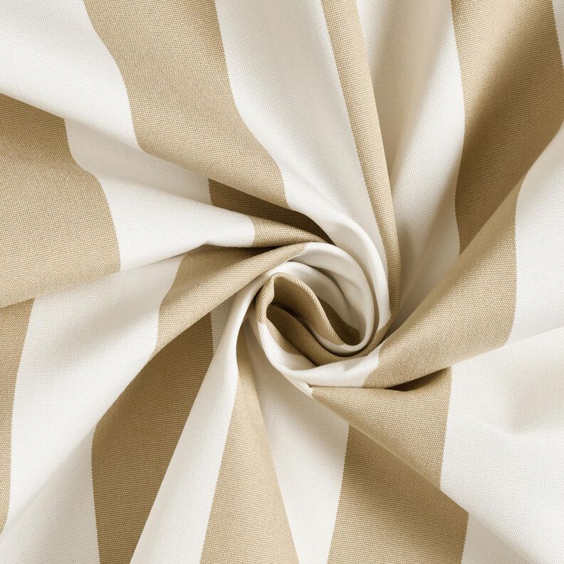 Outdoor Fabric Canvas Block Stripes – dark beige/ivory,  image number 3
