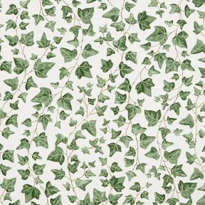 Decor Fabric Half Panama climbing ivy – white/green, 