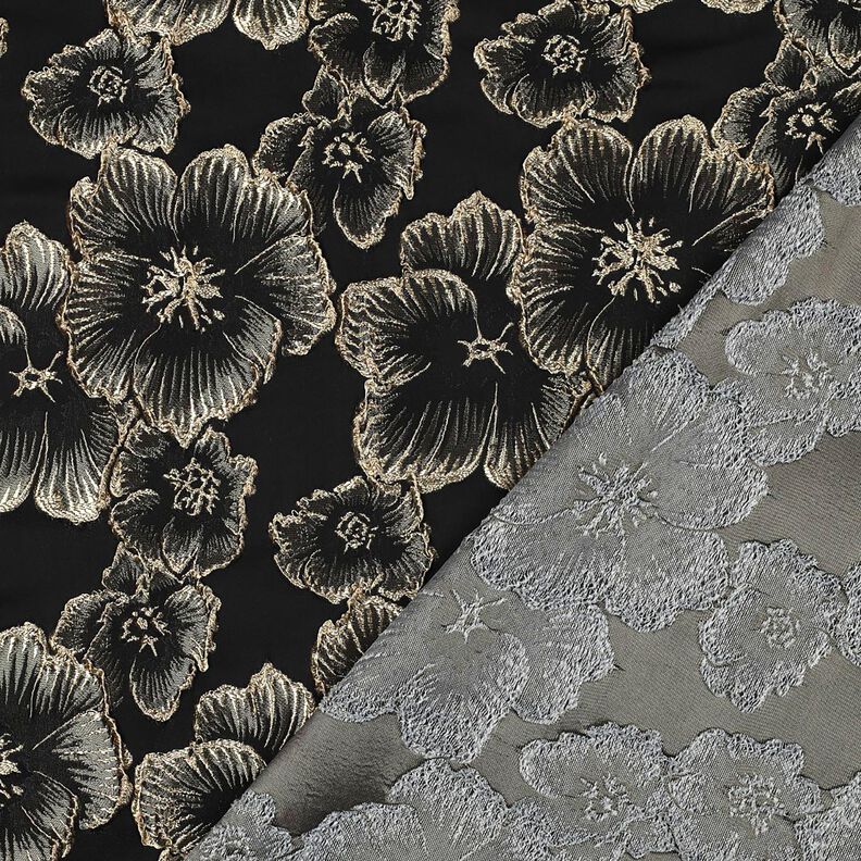 Jacquard 3D-effect flowers – black/almond, image number 4