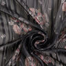 Chiffon with satin and metallic stripes flowers – black/white,  thumbnail number 4