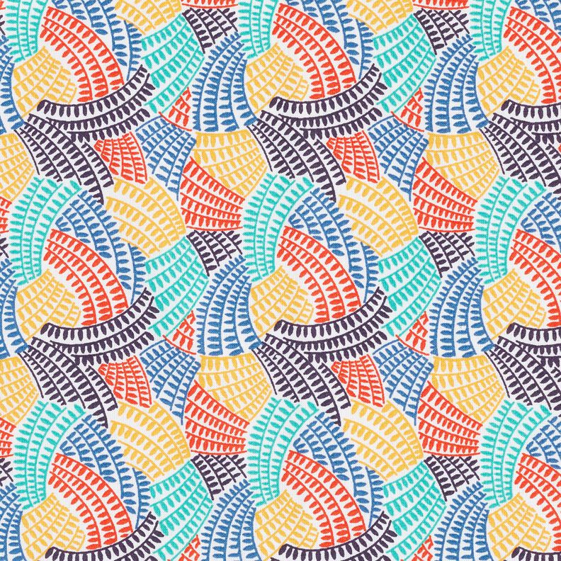 Cotton Cretonne Abstract arches – white/eucalyptus, image number 1