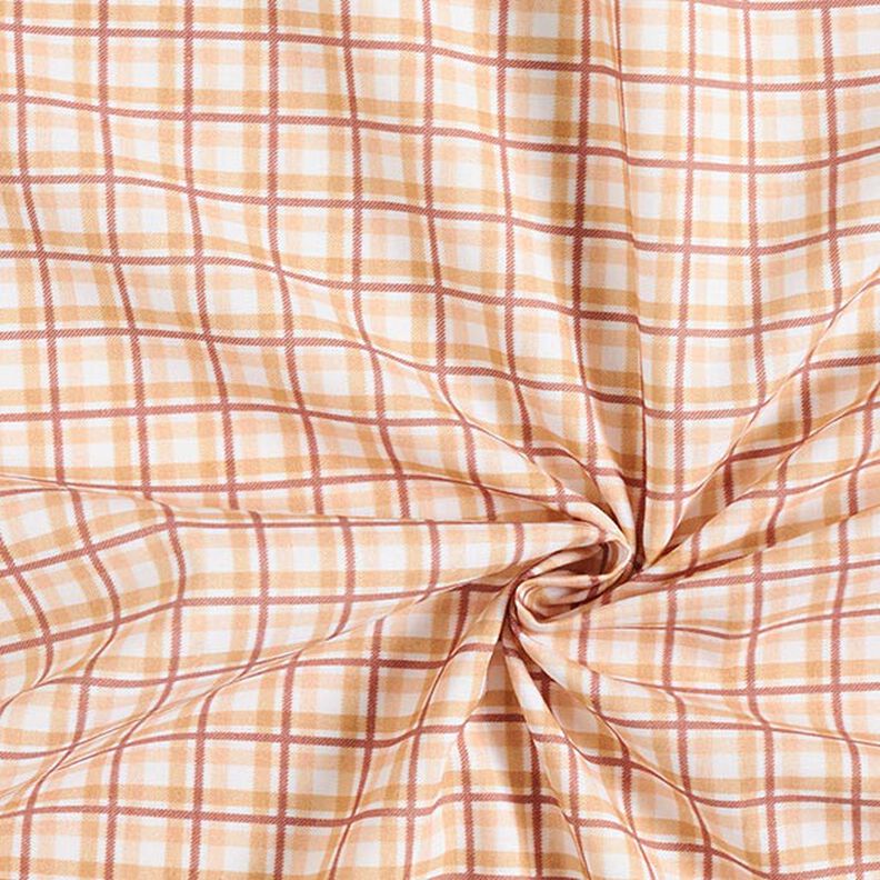 Double Check Cotton Poplin – white/apricot,  image number 3