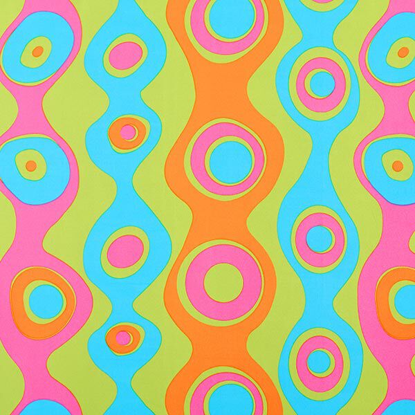 psychedelic carnival fabric – apple green,  image number 1