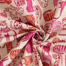 Decor Fabric Half Panama Colourful Cats – natural/purple,  thumbnail number 3