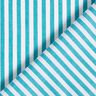 Narrow striped cotton fabric – white/turquoise,  thumbnail number 4
