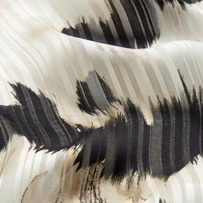 Polka dots and devoré stripes chiffon – white/black, 
