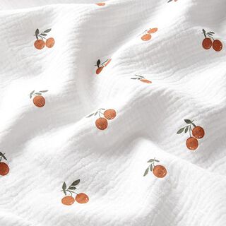 Double Gauze/Muslin Oranges – white, 