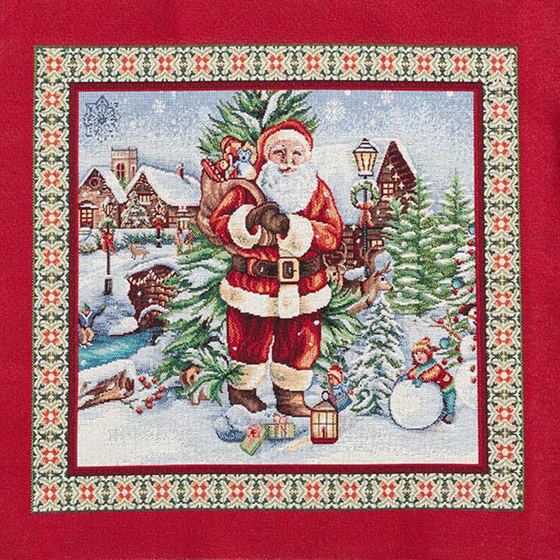 Panel Tapestry Fabric Christmas visit – carmine,  image number 1
