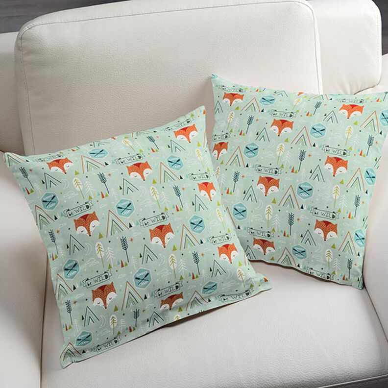 Cotton Cretonne Be Wild Fox – pastel green,  image number 6