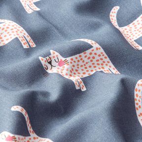 Decor Fabric Half Panama Cats – dark grey, 