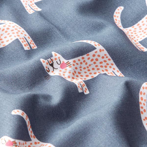 Decor Fabric Half Panama Cats – dark grey,  image number 2