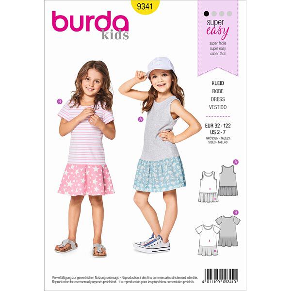 Girls’ dresses, Burda 9341 | 92 - 122,  image number 1