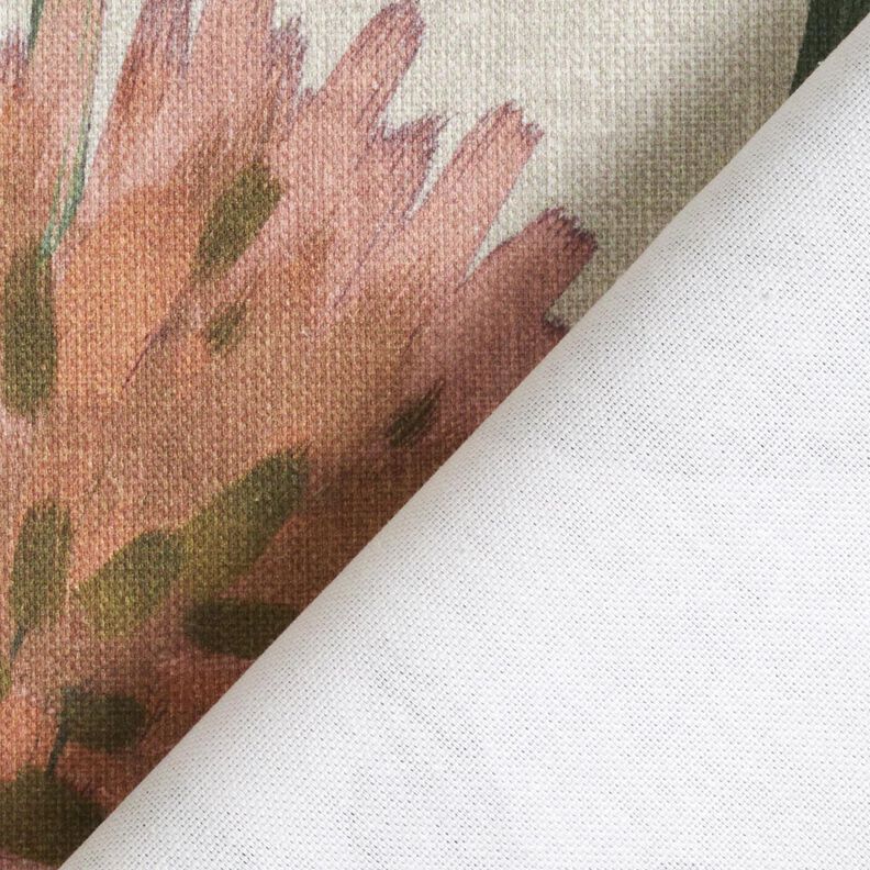 Decor Fabric Half Panama flowering clover – red/light taupe, image number 4