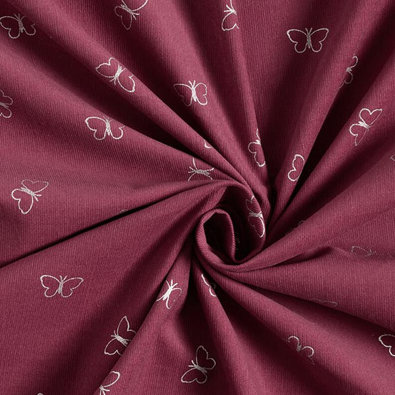 Baby Cord glittery butterflies – burgundy,  image number 3