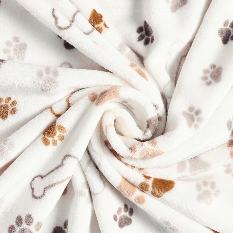Cosy Fleece Paws and Bones – ivory/dark taupe,  image number 3
