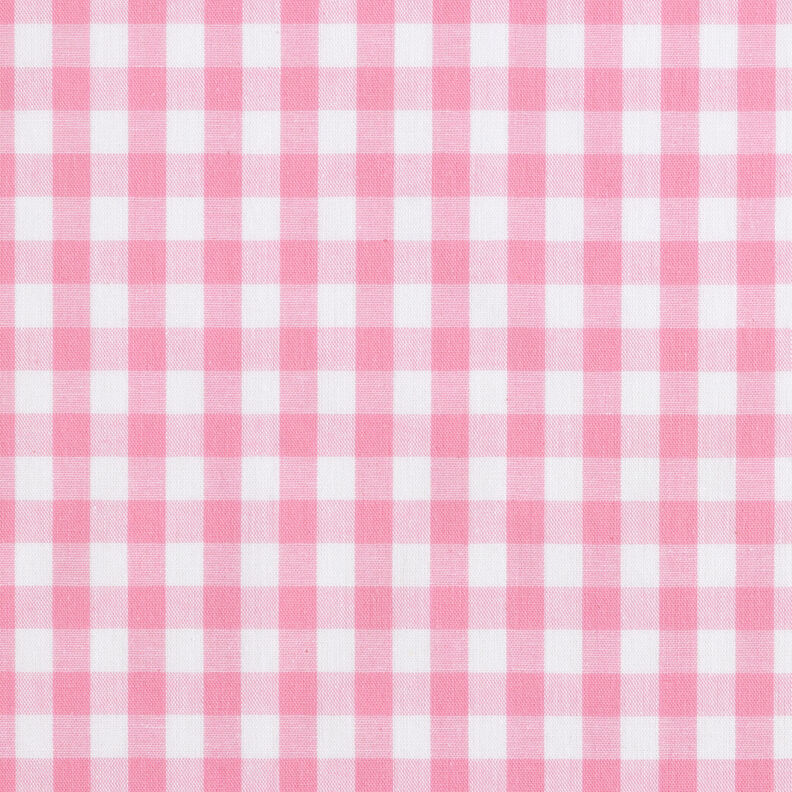 Cotton Vichy check 1 cm – pink/white,  image number 1