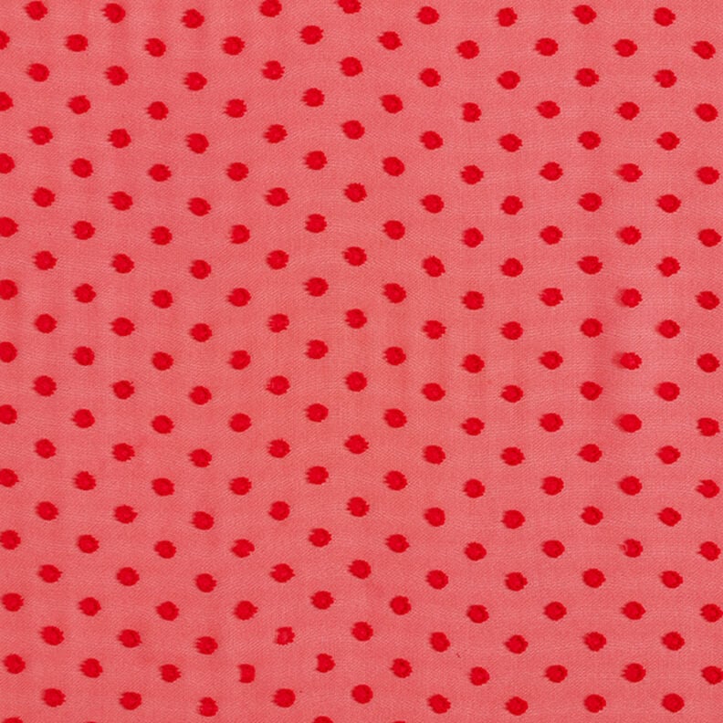 Chiffon dobby dots – red,  image number 1