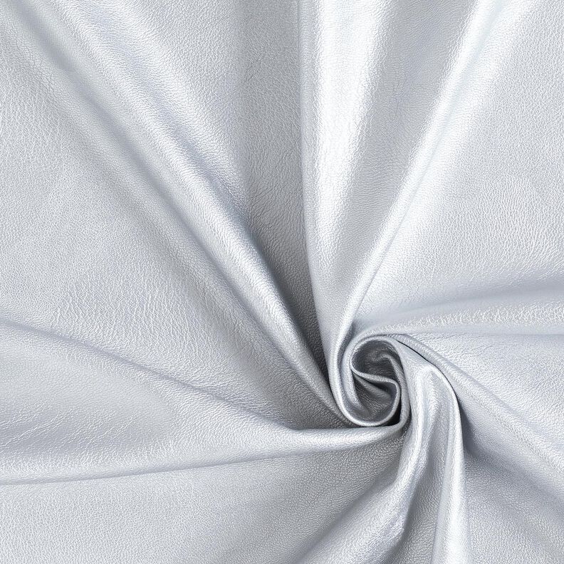 Stretch Imitation Leather Metallic – silver grey,  image number 1