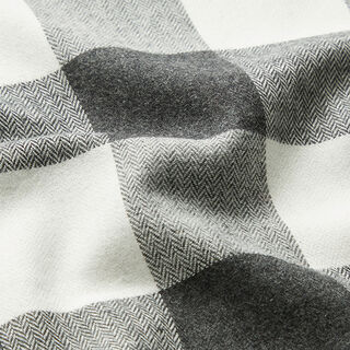 checked cotton flannel – granite/white, 
