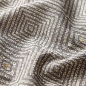 Decor Fabric Half Panama Ethnic Diamonds – grey/natural, 
