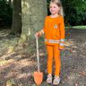 French Terry Border fabric construction worker outfit – light orange/silver grey,  thumbnail number 6
