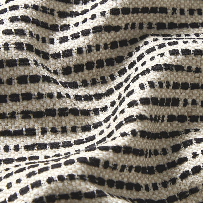 Decor Fabric Jacquard rustic stripes – black/natural,  image number 2