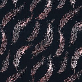 Cotton Jersey gold nibs | Glitzerpüppi – blue-black/dark dusky pink, 