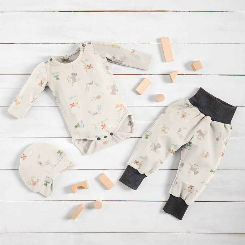 Cotton Jersey Baby Animals – offwhite,  image number 6