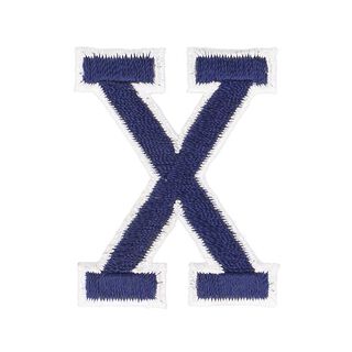 Letter X appliqué [ Height: 4,6 cm ] – navy blue, 