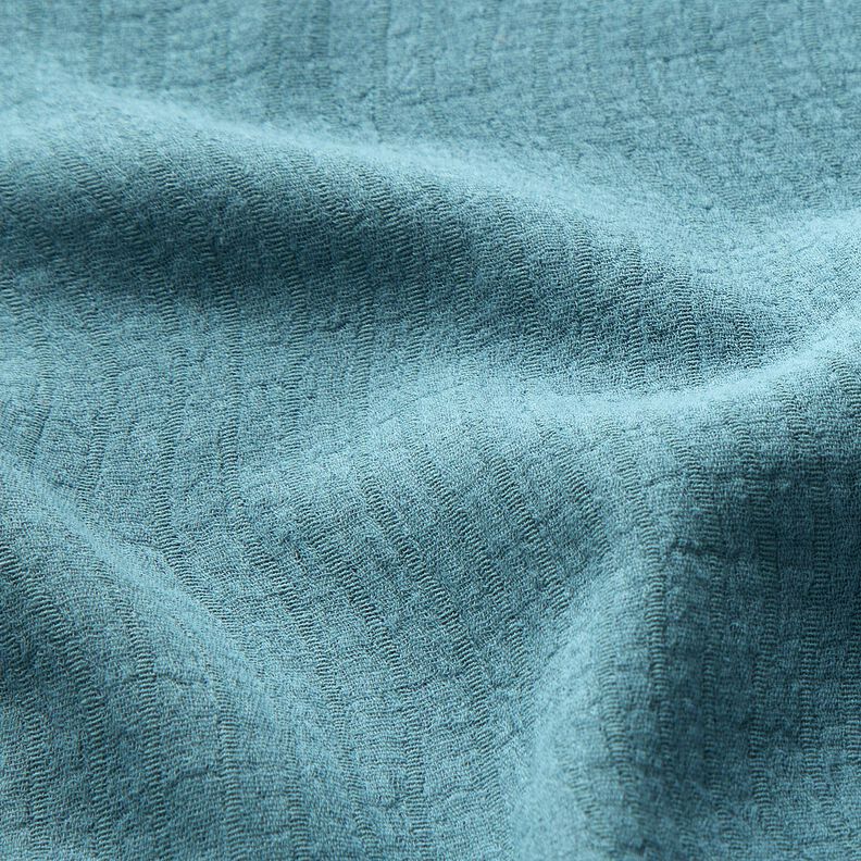 Linen Cotton Blend Jacquard Wave Pattern – dove blue,  image number 2