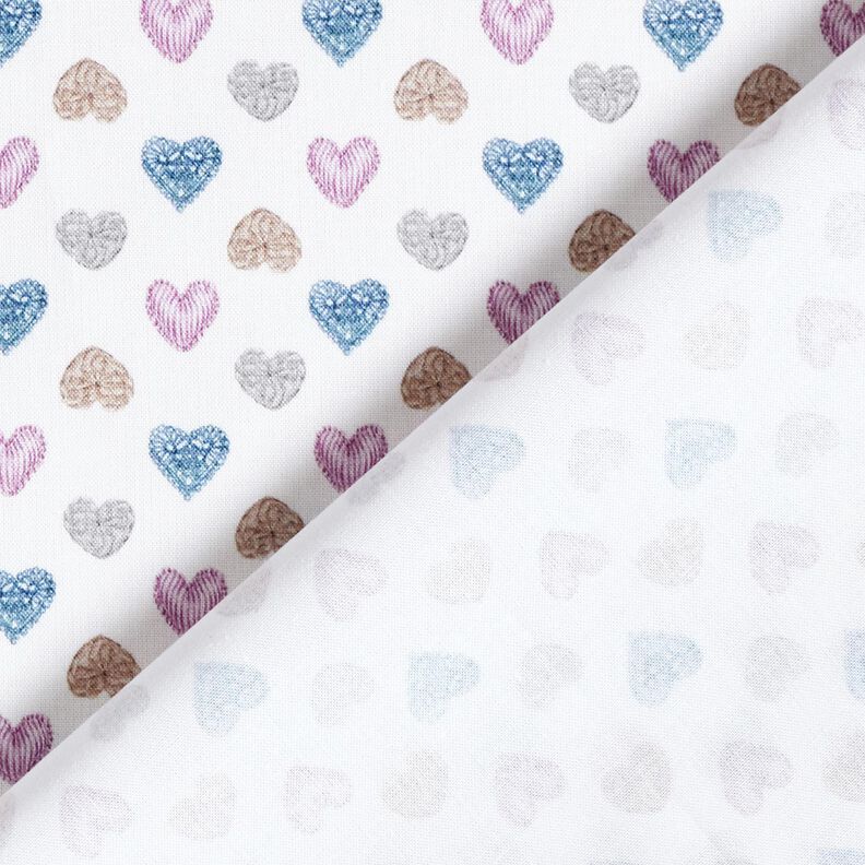 Cotton Poplin Sweet hearts – white/pastel violet,  image number 4
