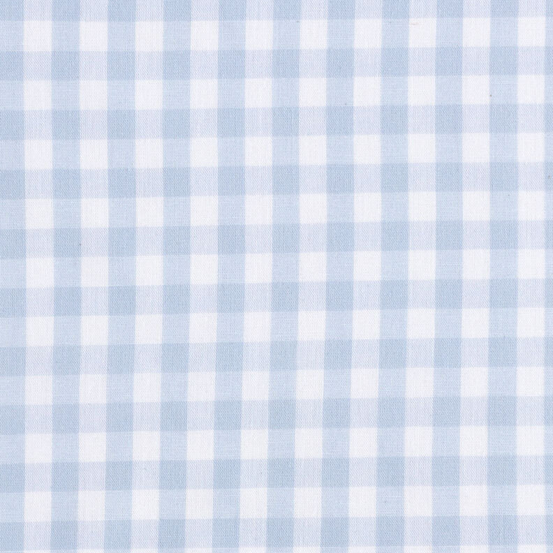 Cotton Vichy check 1 cm – light wash denim blue/white,  image number 1