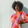 Cotton Satin Large Gingham | Nerida Hansen – coral/light pink,  thumbnail number 6