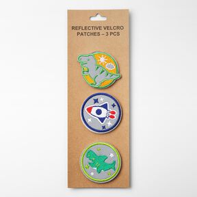 Reflector patches Velcro pack of 3 – green/indigo, 