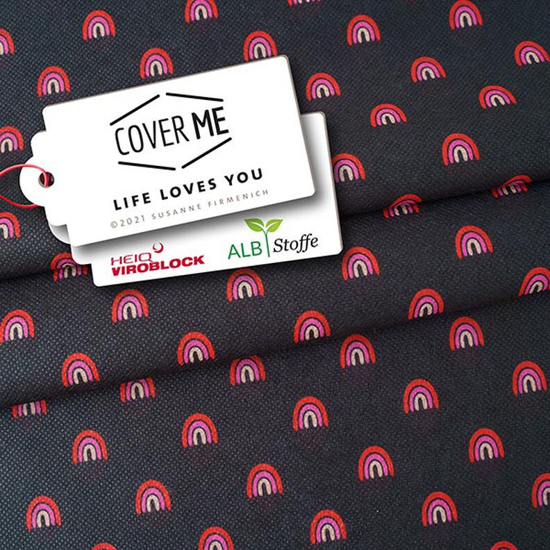 SHIELD CoverMe HEIQ Viroblock Life Loves you – black | Albstoffe,  image number 1