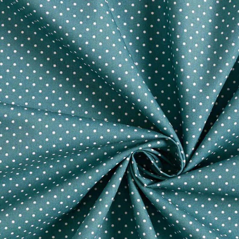 Cotton Poplin Little Dots – petrol/white,  image number 5