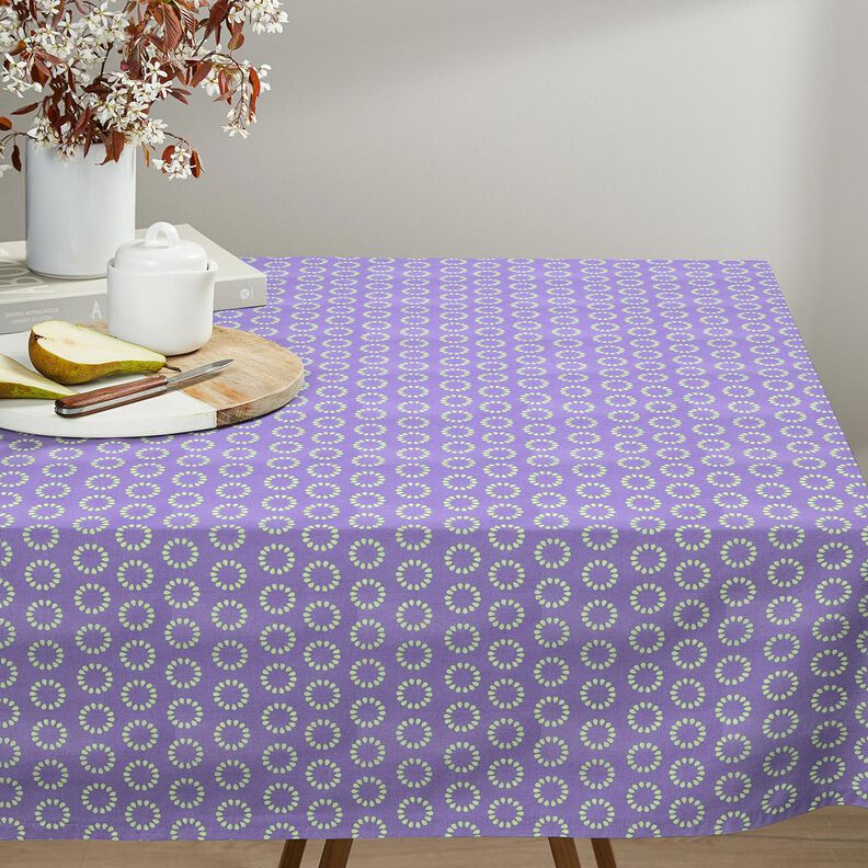 Coated Cotton Colourful Circles – lavender/May green, image number 6