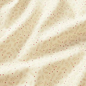 Cotton Poplin Festive Branches – cream, 