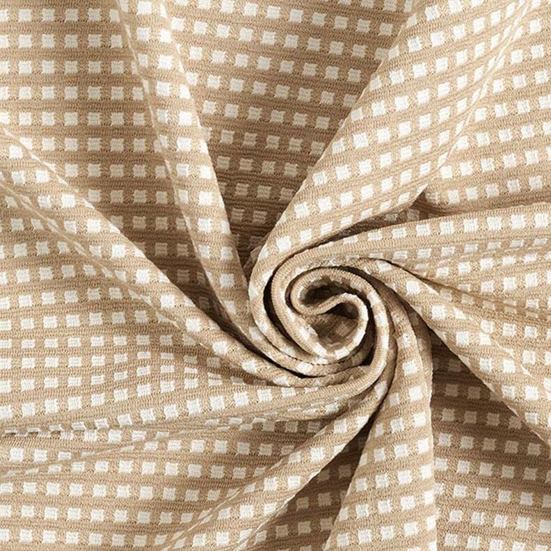Little Boxes Viscose Blend Jacquard Jersey – beige/white, image number 3