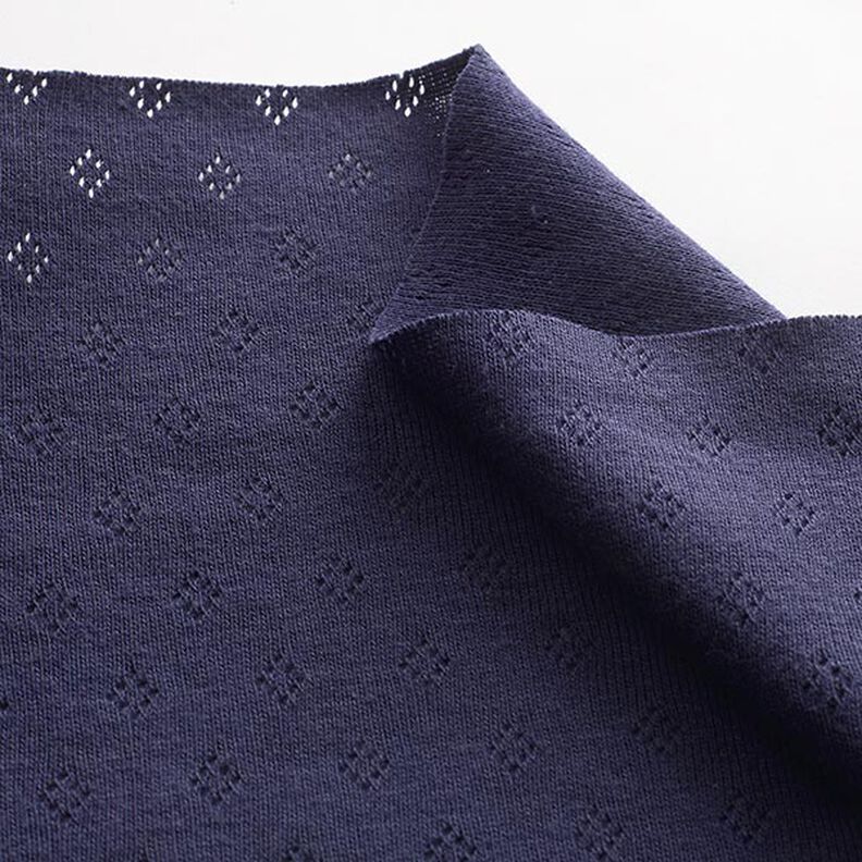 Fine Jersey Knit with Openwork – navy blue,  image number 4