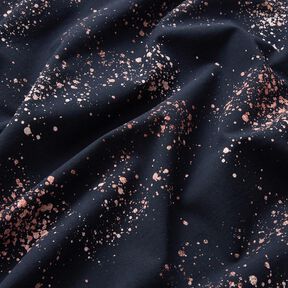 Cotton Jersey gold flecks | Glitzerpüppi – blue-black/dark dusky pink, 