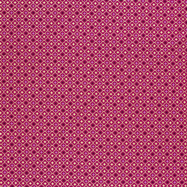 Cotton Poplin festive tiles – berry/gold,  image number 6