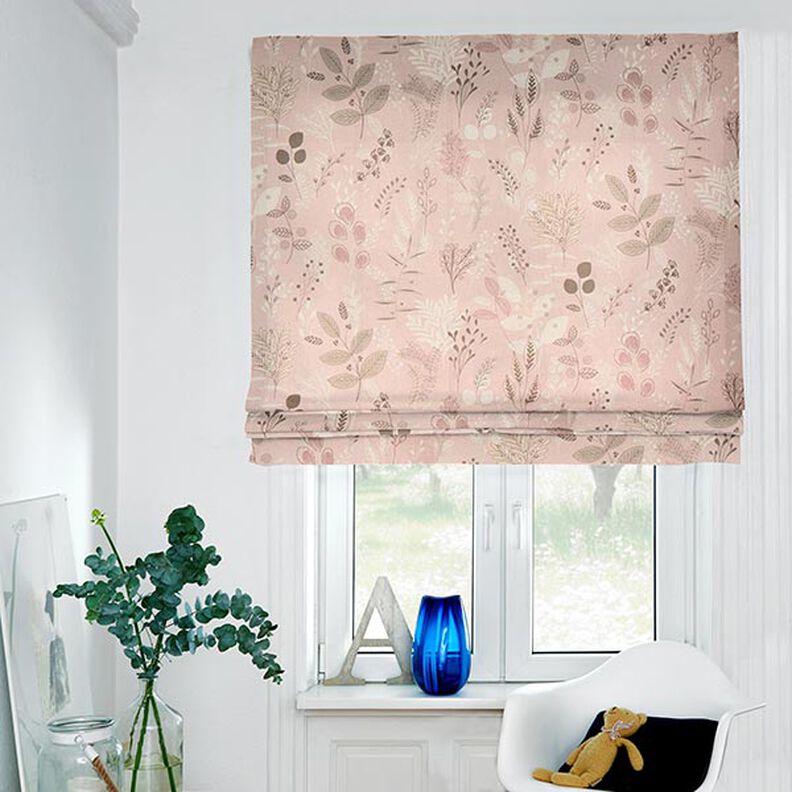 Decor Fabric Half Panama Delicate Branches – light dusky pink/natural,  image number 6