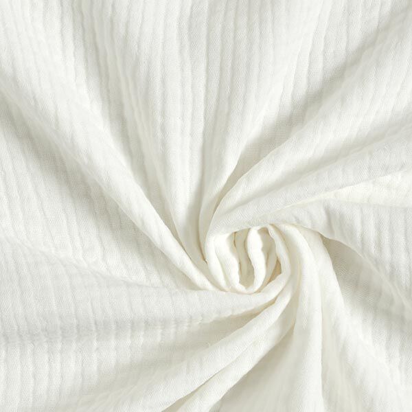 GOTS Triple-Layer Cotton Muslin – offwhite,  image number 1