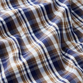 Checked stretch cotton – dune/navy blue, 