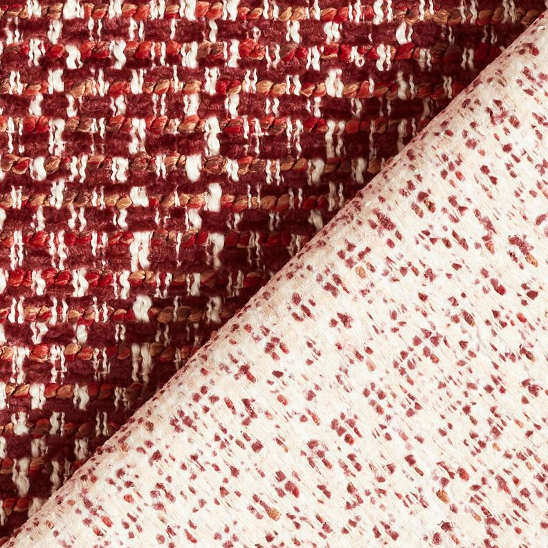 Upholstery Fabric colourful bouclé look – burgundy/cream,  image number 3