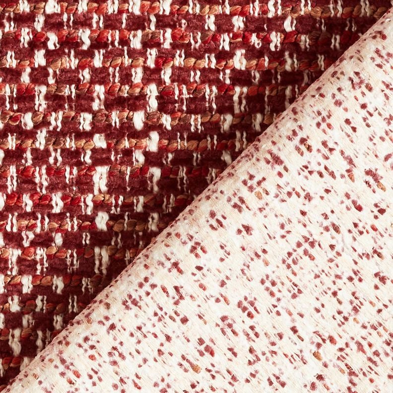 Upholstery Fabric colourful bouclé look – burgundy/cream, image number 3
