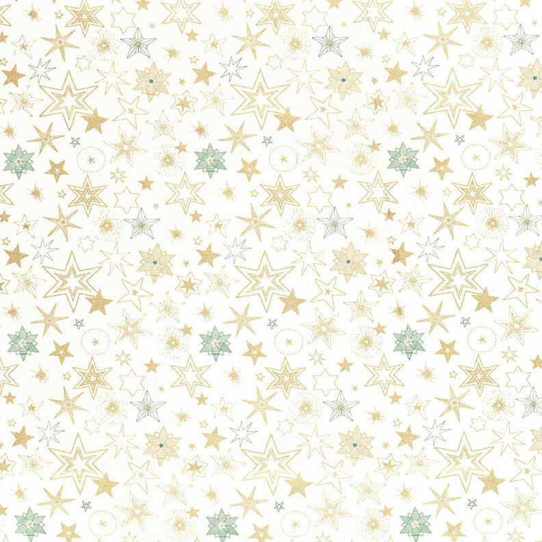Cotton Poplin Large Stars – offwhite/gold, image number 6